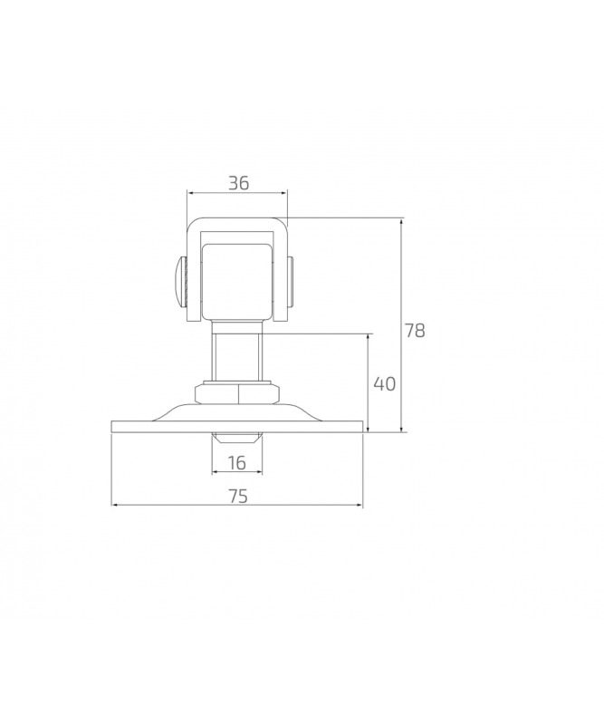 Zawias Regulowany Z Szyldem M16 75x75mm