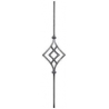 Tralka stalowa balkonowa 12x12 mm/ H950 x L180 mm