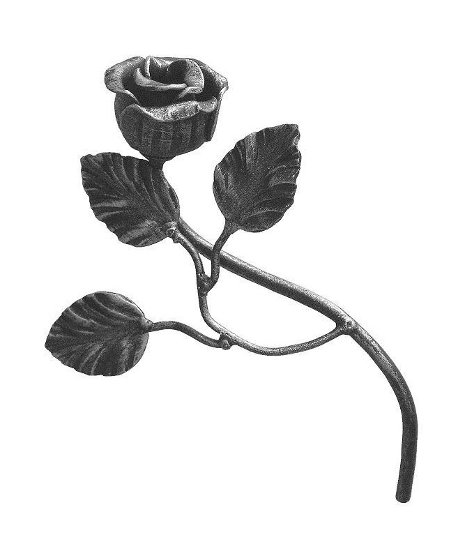 Róża stalowa ozdobna H 240 x L 140 mm 