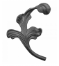 Liść stalowy ozdobny H165 x L 125 x 4 mm lewy