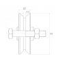Rolka jezdna stalowa typu "V" Fi 68x20 mm