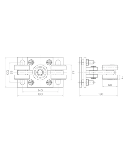 Zestaw wózków metalowych z akcesoriami do profilu 80x80