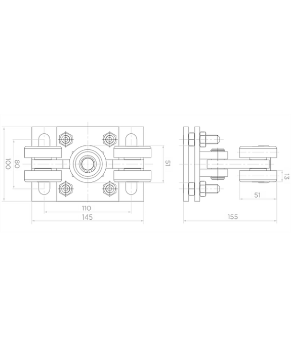 Zestaw wózków metalowych z akcesoriami do profilu 60x60