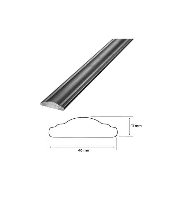 Pochwyt stalowy surowy 40x11 mm / L 3000 mm