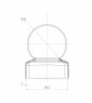 Daszek stalowy surowy 80x80 mm z kulą fi 60 mm