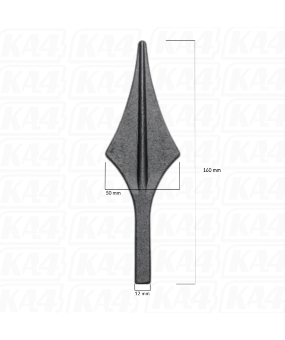 Grot stalowy 12x12 / H160 x L50 mm