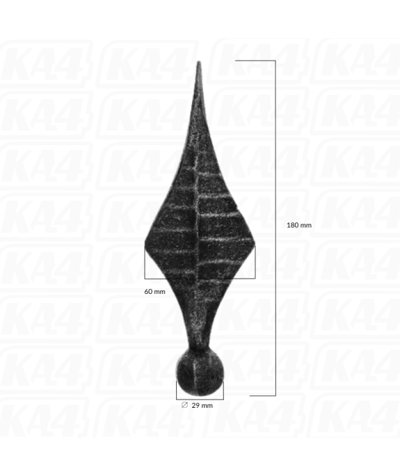 Grot stalowy fi 29 / H180 x L60 mm