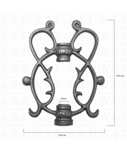 Rozeta żeliwna 14x14 mm / H165 x L138 mm