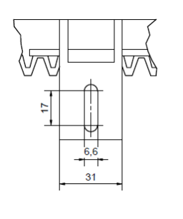 Listwa zębata z tworzywa 1000x20 mm ze śrubą i podkładką montażową
