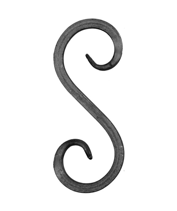 Spirala typu S o wysokości 220 mm i szerokości 90 mm z pręta 12x12 mm