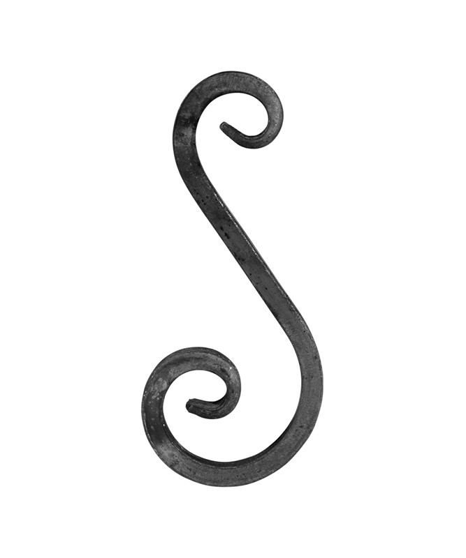 Spirala kuta typu S o wysokości 250mm i szerokości 105mm z pręta kwadratowego 12x12mm