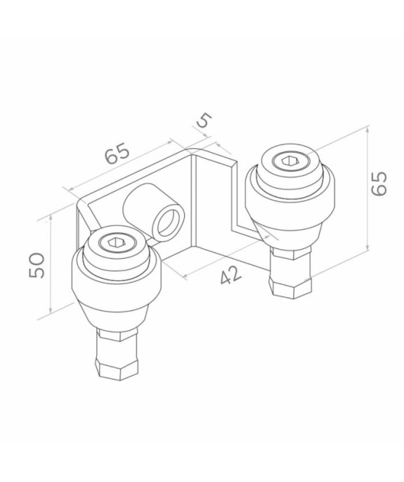 Zestaw wózków metalowych 5 rolkowych z akcesoriami do profilu 80x80