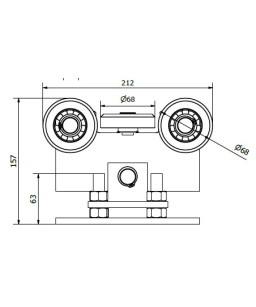 Zestaw wózków metalowych 5 rolkowych z akcesoriami do profilu 80x80
