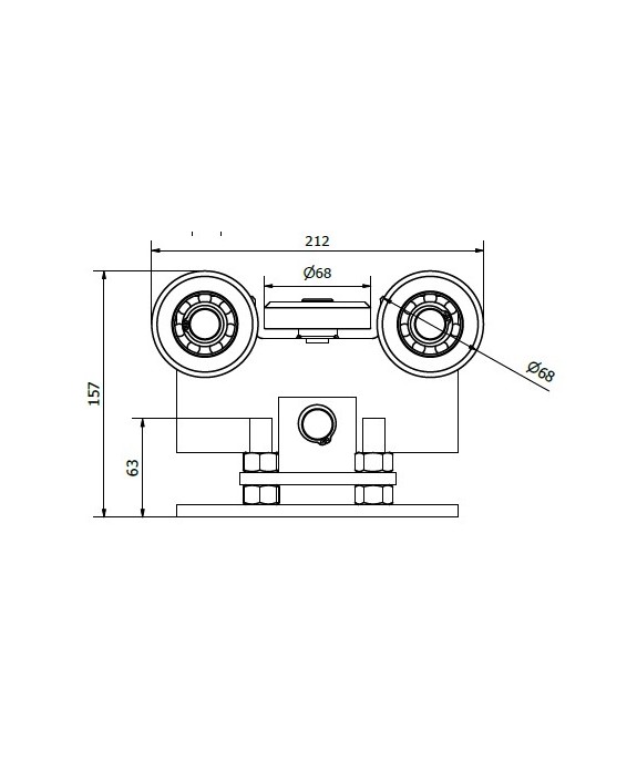 Zestaw wózków metalowych 5 rolkowych z akcesoriami do profilu 80x80
