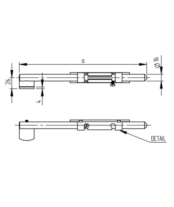 Rygiel stalowy, ocynkowany fi 16 x L500 mm