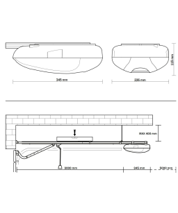 ROGER Zestaw SET C40/3301 24V do bram garażowych o wysokości do 2,3 m z jednoczęściową prowadnicą 3 m