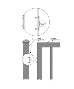 Łącznik stalowy ocynkowany do przęsła ogrodzeniowego H80xL25x3 mm - antracyt