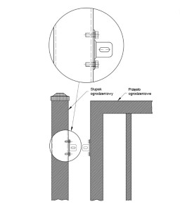 Łącznik stalowy ocynkowany do przęsła ogrodzeniowego H80xL25x3 mm - czarny