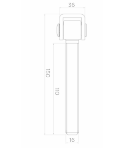 Zawias regulowany M16, długi 150mm