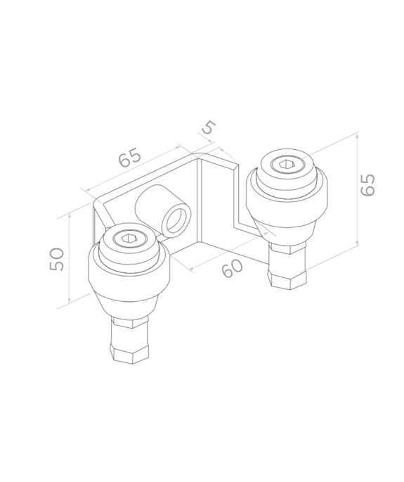 Uchwyt do bramy przesuwnej 60 mm z rolkami gumowymi
