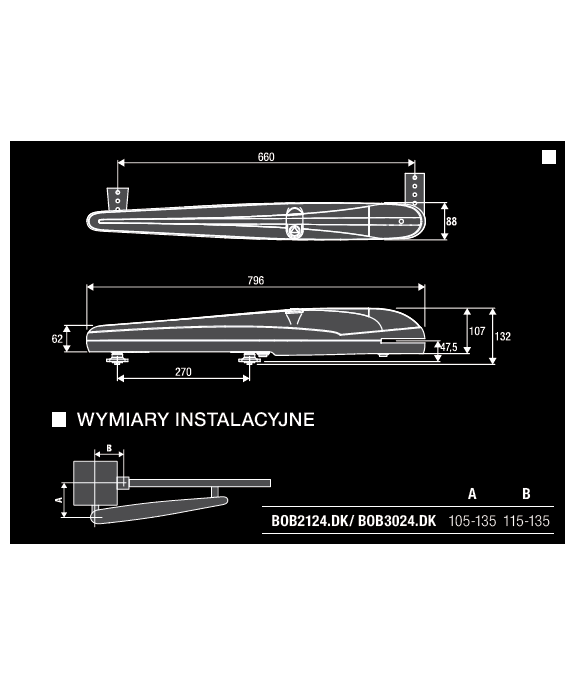 Napęd do bram skrzydłowych BOB do 3,0m i do 200kg 24 V dc