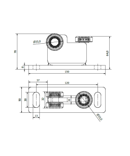 Wózek jezdny podwieszany 3 rolkowy z tworzywa do profilu 40x40