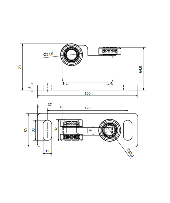 Wózek jezdny podwieszany 3 rolkowy z tworzywa do profilu 40x40