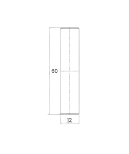 Zawias toczony z kulką Fi 12 / H 60 mm