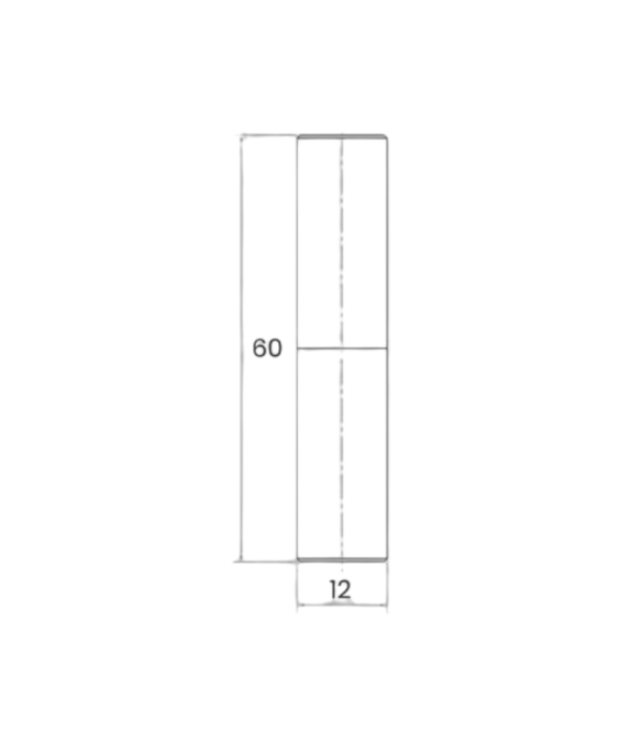 Zawias toczony z kulką Fi 12 / H 60 mm