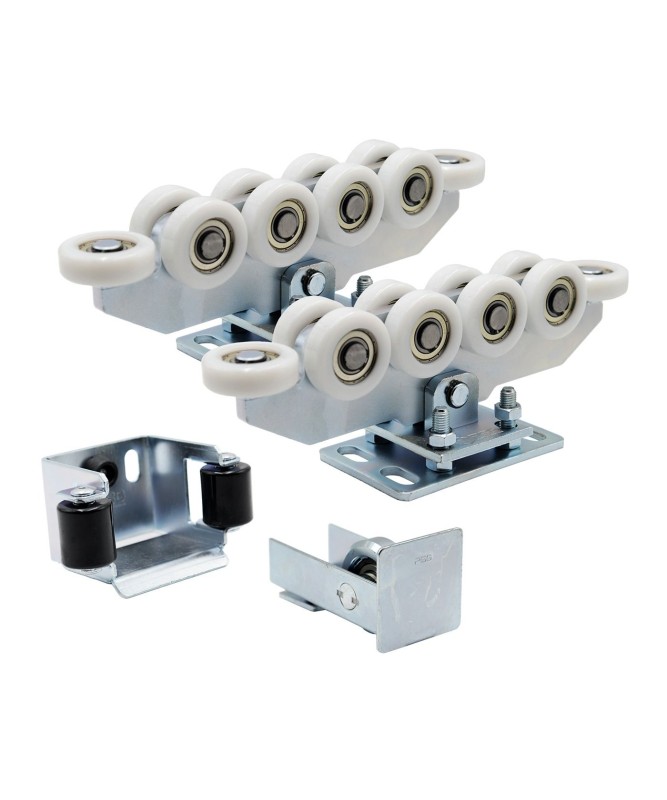 Zestaw wózków 10-rolkowych z tworzywa do profilu 80x80 mm z akcesoriami