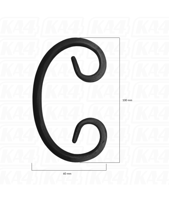 Spirala typ C 12x6 mm / H100 x L60 mm