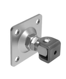 Zawias regulowany z płytką montażową M16 / L80x80