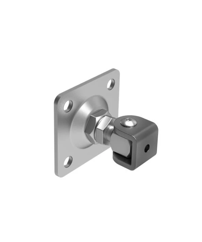 Zawias regulowany z płytką montażową M16 / L80x80