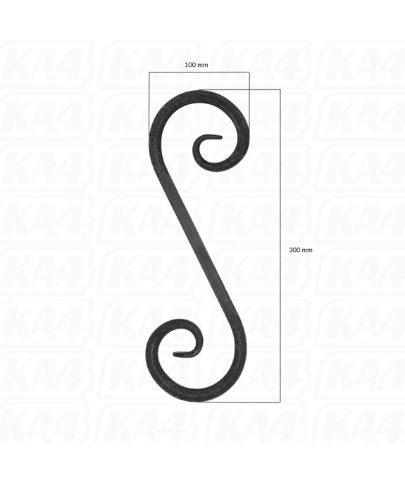 Spirala kuta typu S 12x12 mm , H300xL100 mm