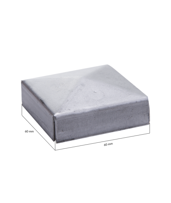 Daszek stalowy kopertowy na słupek 60x60x0,8 mm