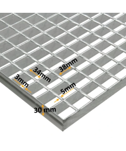 Krata pomostowa 1000x1000 pł. 30x3 oczko 34x38 mm ocynk