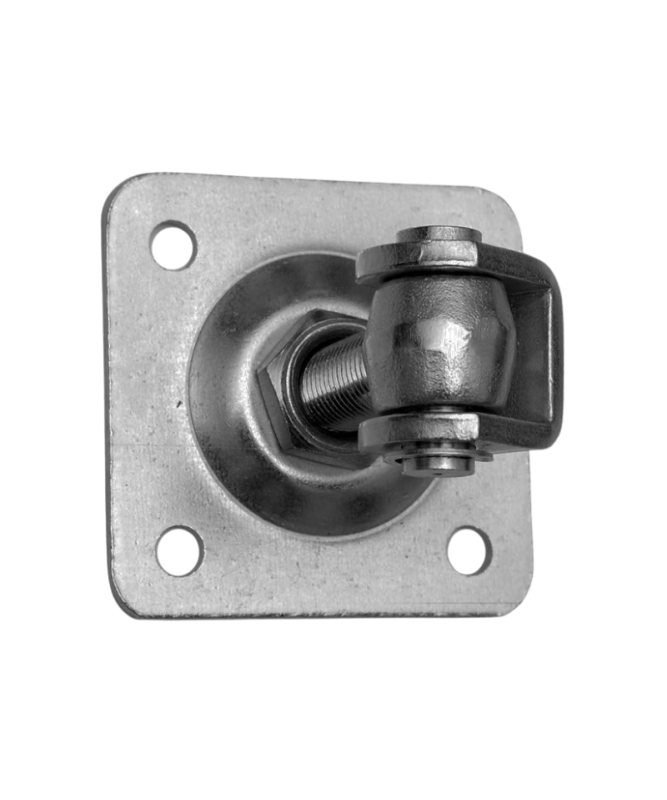 Zawias regulowany, przykręcany M16 z szyldem 75x75 mm