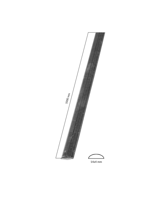 Taśma zakuciowa półokrągła 14x4 mm / L1000 mm