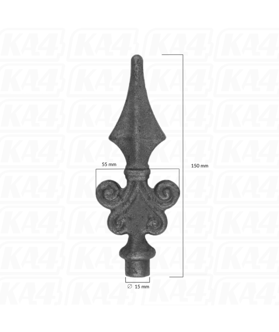 Grot stalowy fi 15 / H150 x L55 mm