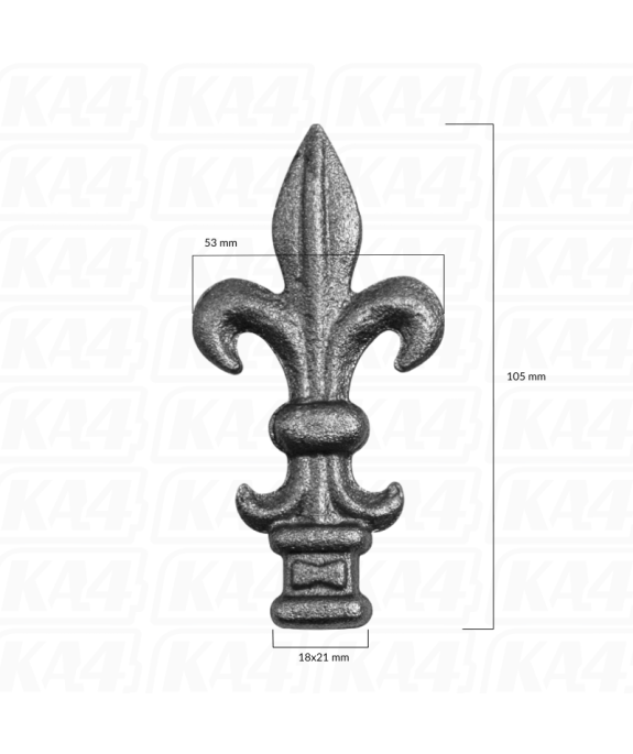 Grot stalowy 18x21 / H105 x L53 mm