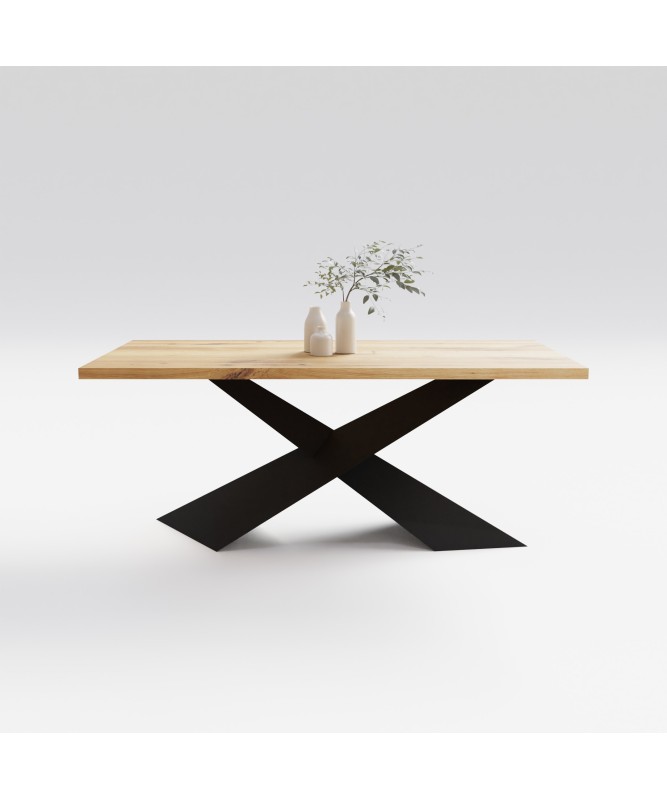 Stół loftowy Everest z drewna dębowego i stali