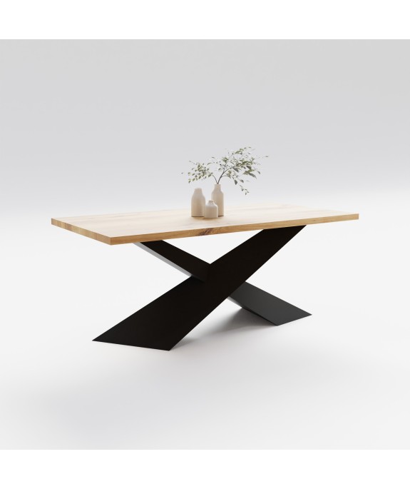 Stół loftowy Everest z drewna dębowego i stali