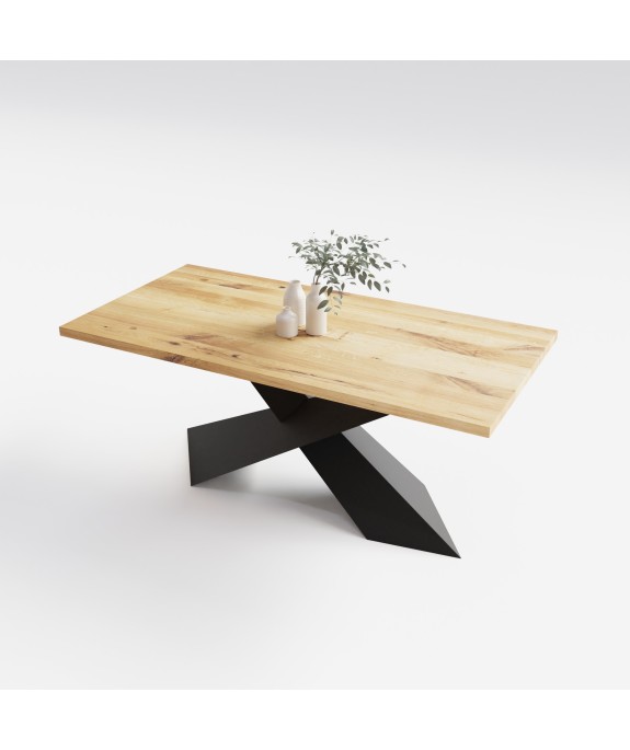 Stół loftowy Everest z drewna dębowego i stali