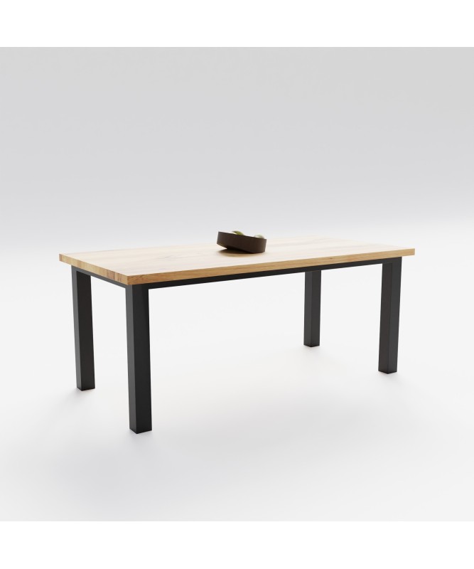 Stół loftowy z dębowym blatem i klasycznym stalowym stelażem