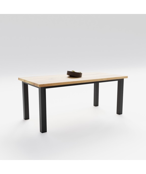 Stół loftowy z dębowym blatem i klasycznym stalowym stelażem