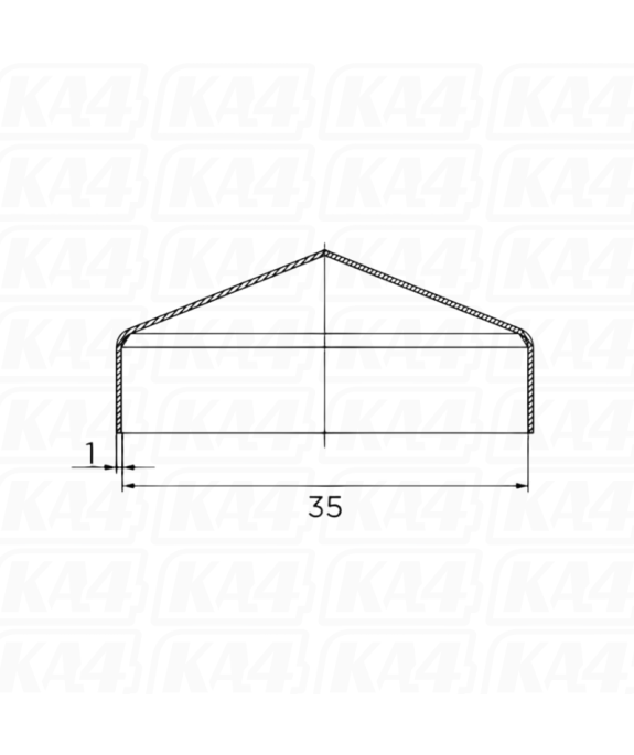Daszek stalowy kopertowy na słupek 35x35x1 mm