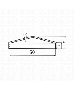 Daszek stalowy, kopertowy na słupek 50x50 mm