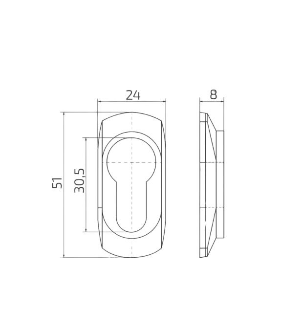 Maskownica wkładki zamkowej YALE, czarna