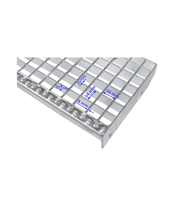 Krata stopień 600x240 pł 30x2 oczko 34x38 mm ocynk