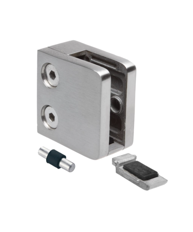 Uchwyt do szkła 45x45x26 mm z podporą satyna